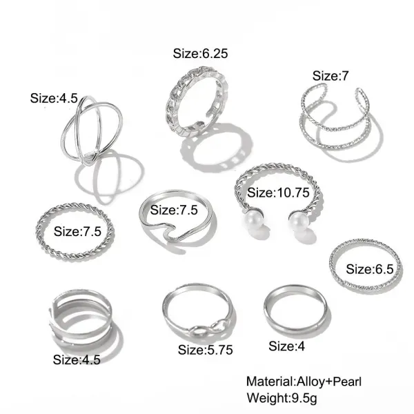 Elegant Silver-Tone Ring Set