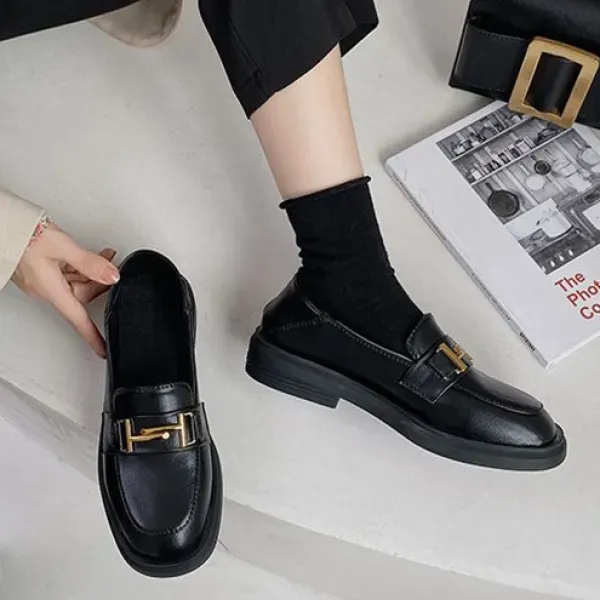 Glossy Slip-In Formal Flat Shoes