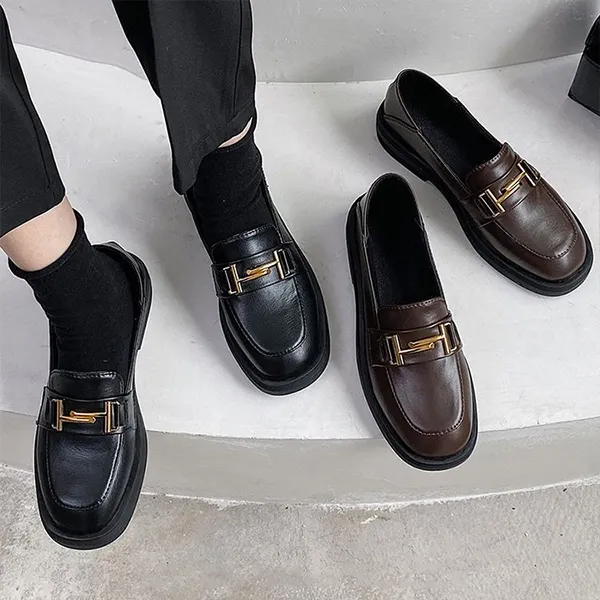 Glossy Slip-In Formal Flat Shoes