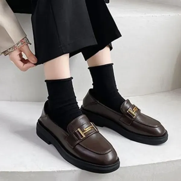 Glossy Slip-In Formal Flat Shoes