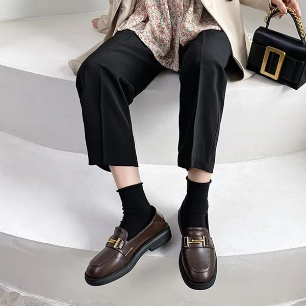 Glossy Slip-In Formal Flat Shoes