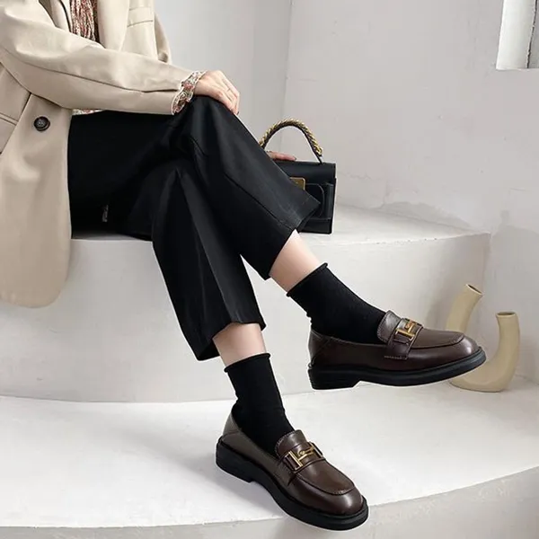 Glossy Slip-In Formal Flat Shoes