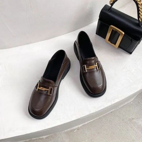 Glossy Slip-In Formal Flat Shoes