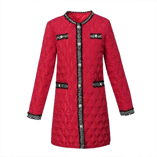 Quilted Button Closure Long Sleeve Jacket