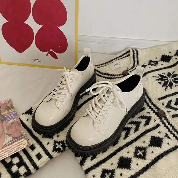 Stylish Synthetic Leather Lace-Up Boots