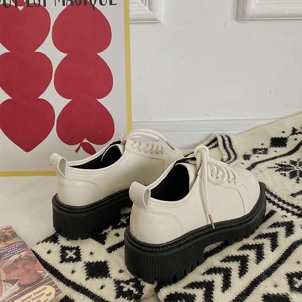 Stylish Synthetic Leather Lace-Up Boots