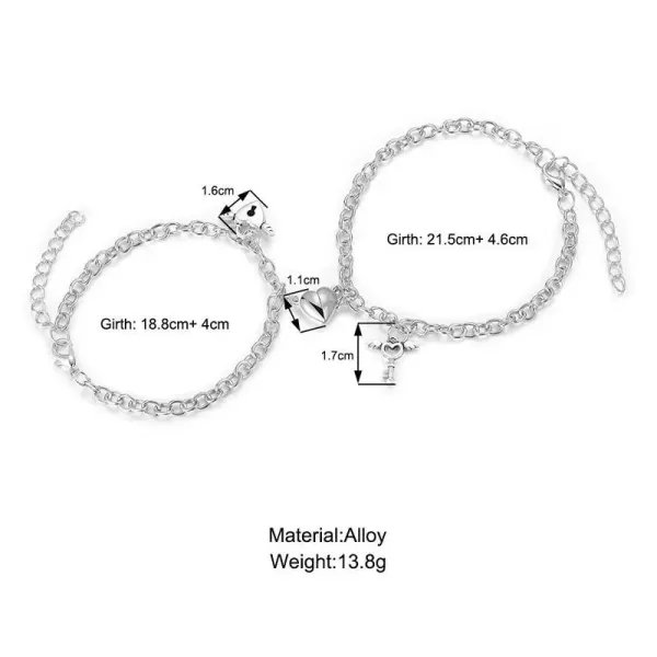 Love Lock Magnetic Couple Bracelet Set