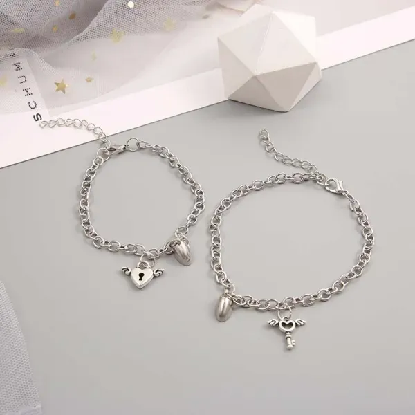 Love Lock Magnetic Couple Bracelet Set