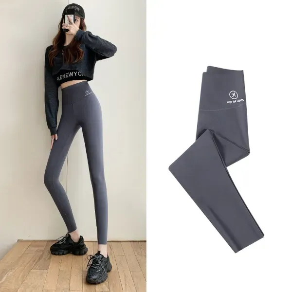 Gray High Waist Stretchy Trouser Pants