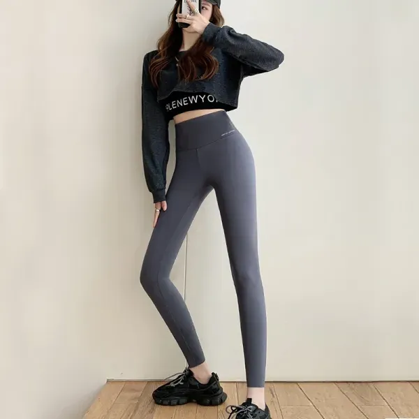 Gray High Waist Stretchy Trouser Pants