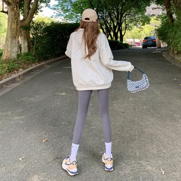 Gray High Waist Stretchy Trouser Pants