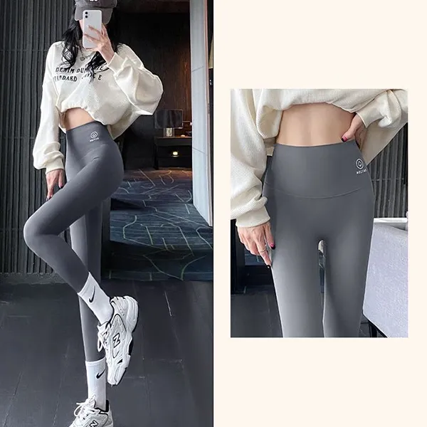 Gray High Waist Stretchy Trouser Pants