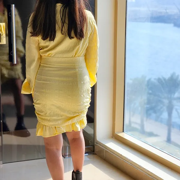 Ruffle V-Neck Mini Dress