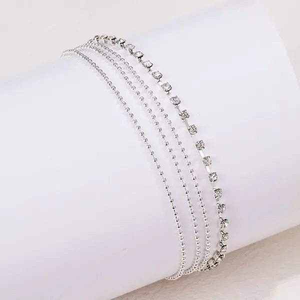Sparkling Crystal Beaded Boho Anklet