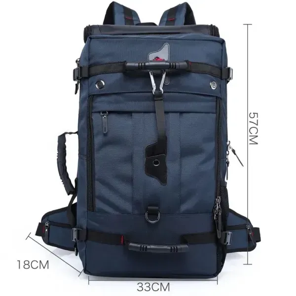 Thumbnail of Men's Blue Canvas Travel Backpack - Waterproof  Adjustable Strap