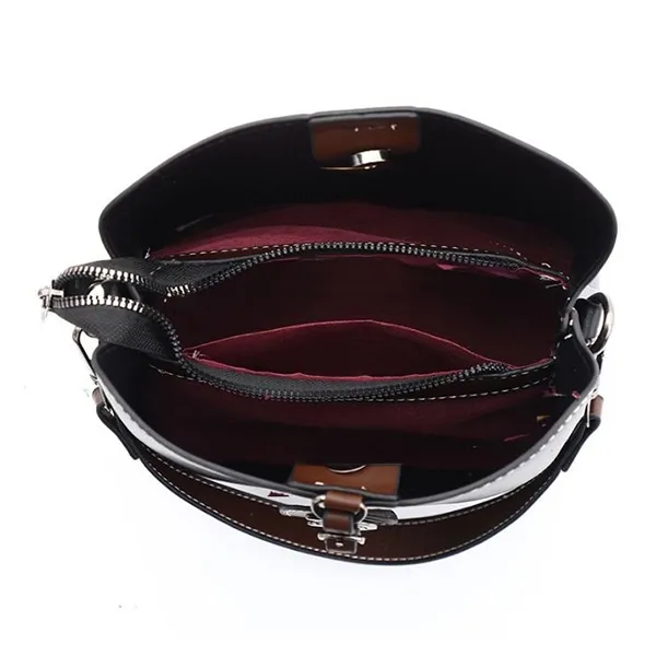 Thumbnail of Chic Two-Tone Bucket Bag with D Charm | Dorbe UAE