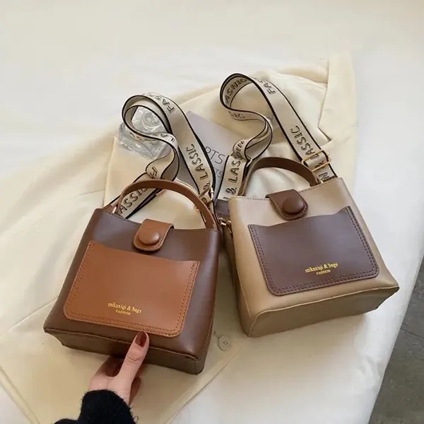 Thumbnail of Khaki PU Leather Mini Handbag - for Women (Office/Casual)