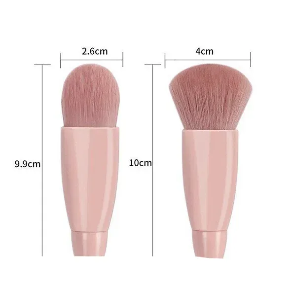5Pcs Mini Travel Makeup Brush Set with Mirror Case