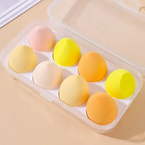 8Pcs Soft Beauty Sponge Set with Storage Case