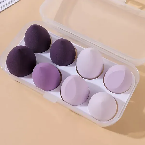 8Pcs Soft Beauty Sponge Set with Storage Case