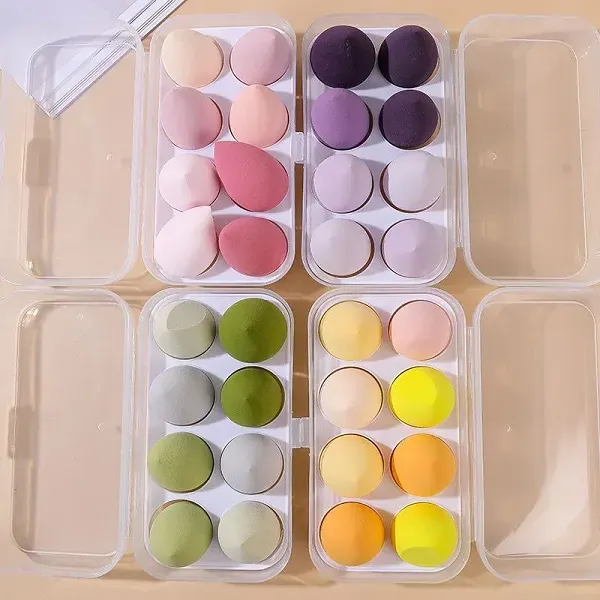 8Pcs Soft Beauty Sponge Set with Storage Case
