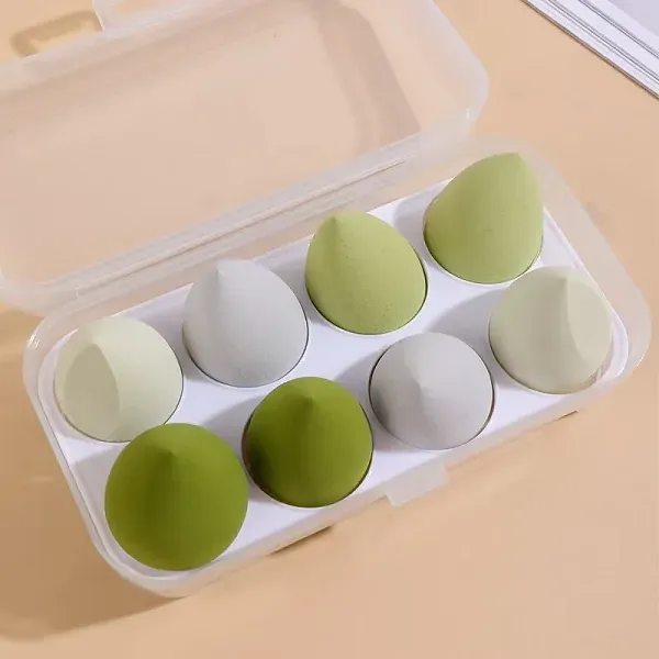 8Pcs Soft Beauty Sponge Set with Storage Case