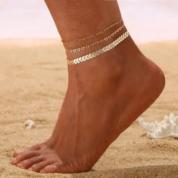 Boho Vibes Multi Layered Anklet Set