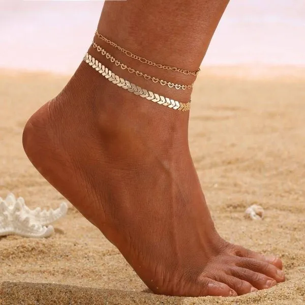 Boho Vibes Multi Layered Anklet Set