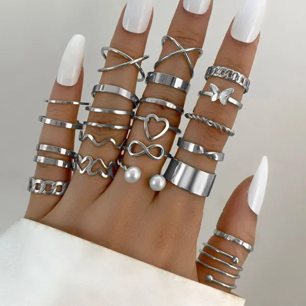 Stylish Boho Boho Rings 22 Pcs Set - Stylish Jewelry for Women