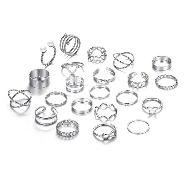 Stylish Boho Boho Rings 22 Pcs Set - Stylish Jewelry for Women