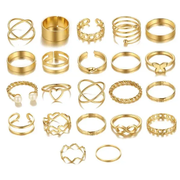 Stylish Boho Boho Rings 22 Pcs Set - Stylish Jewelry for Women