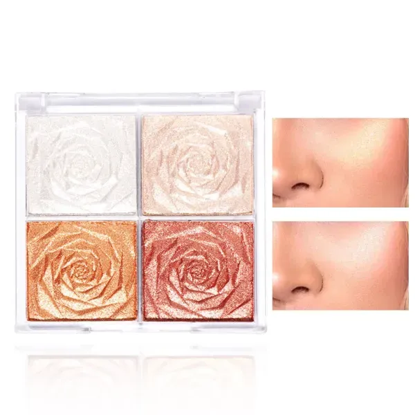 Thumbnail of 4 Colors Highlighter Palette Shimmer Eyeshadow Face Blush Glitter Face Contour - 01
