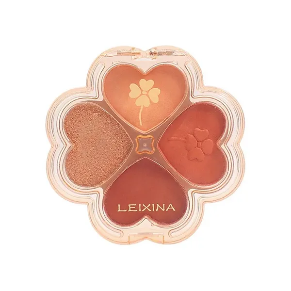 4-Color Clover Heart Eyeshadow Palette - Matte and Glitter