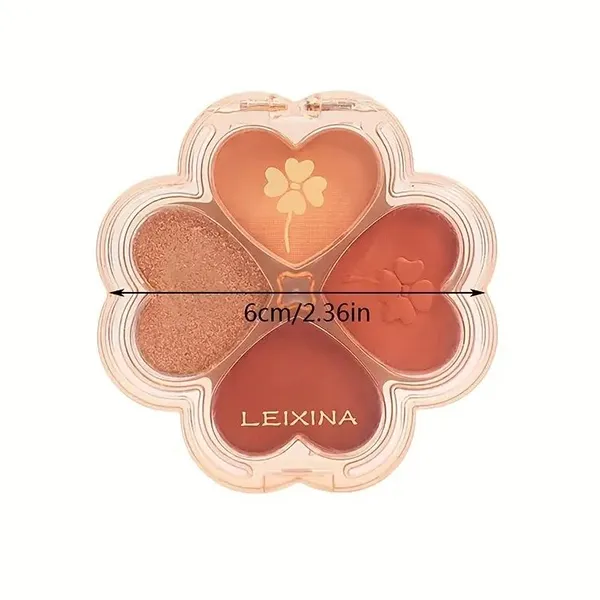 4-Color Clover Heart Eyeshadow Palette - Matte and Glitter