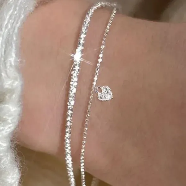Sparkling Crystal Double Layer Bracelet