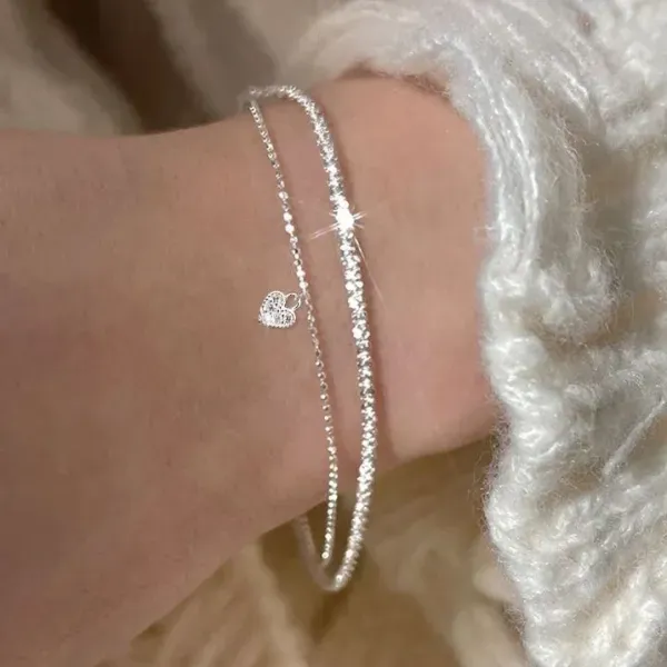 Sparkling Crystal Double Layer Bracelet
