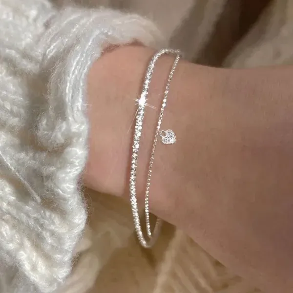 Sparkling Crystal Double Layer Bracelet