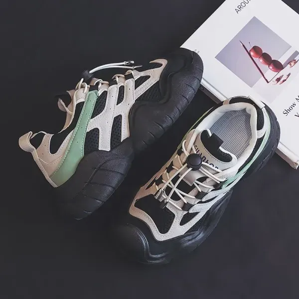 Lightweight Breathable Lace-Up Sports Sneakers