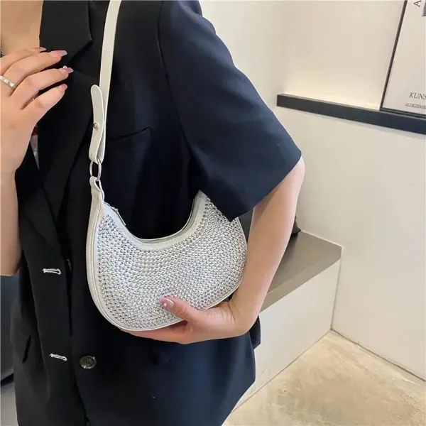 Black PU Leather Dot Pattern Bag