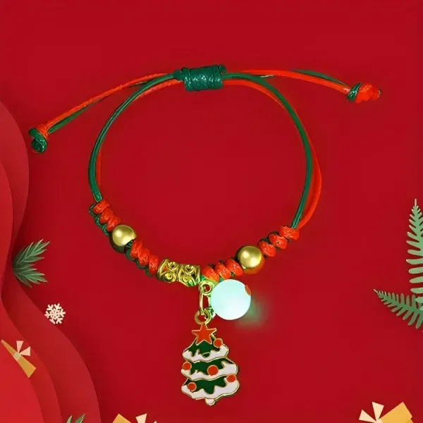 Adjustable Glowing Pearl Christmas Tree Bracelet for Women
