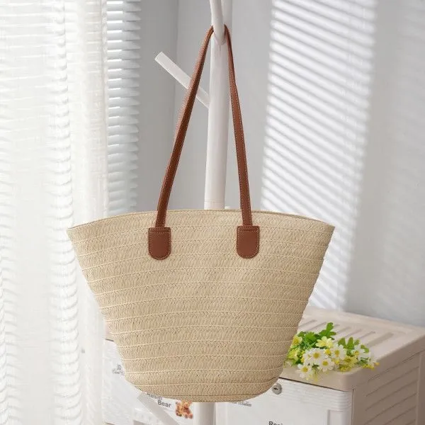 Stylish Straw Beach Tote Bag