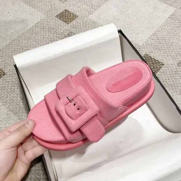Fashionable Pink Platform Slippers