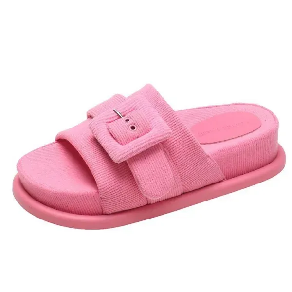 Fashionable Pink Platform Slippers