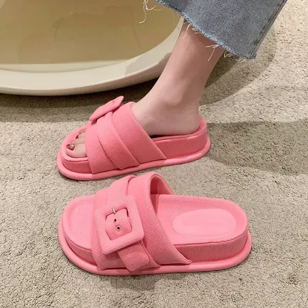 Fashionable Pink Platform Slippers