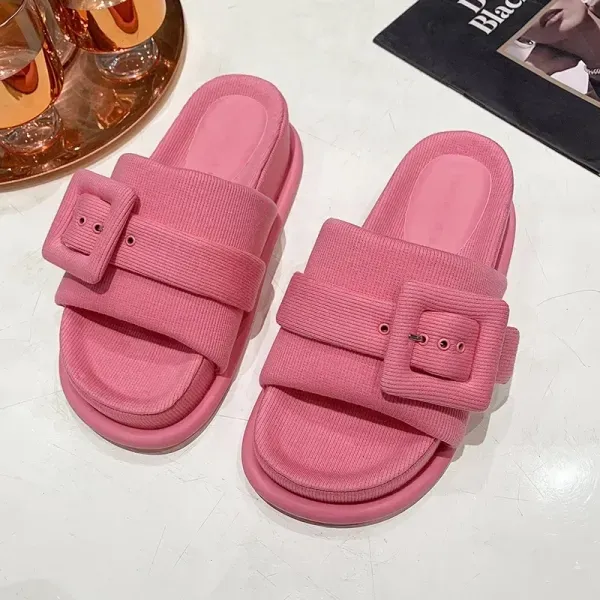 Fashionable Pink Platform Slippers