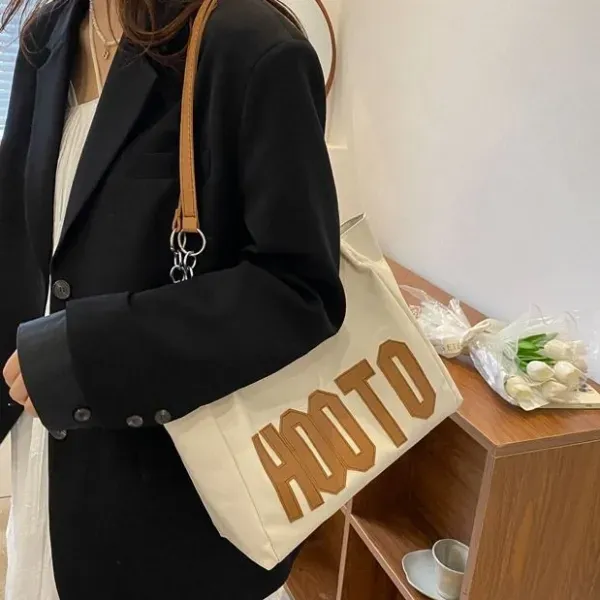 Thumbnail of Modern Graphic Tote Bag with Chain Straps | Dorbe UAE