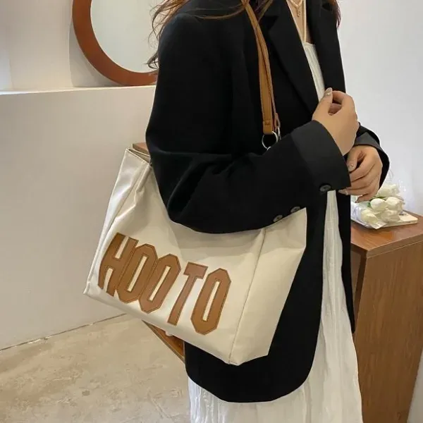 Modern Graphic Tote Bag with Chain Straps | Dorbe UAE