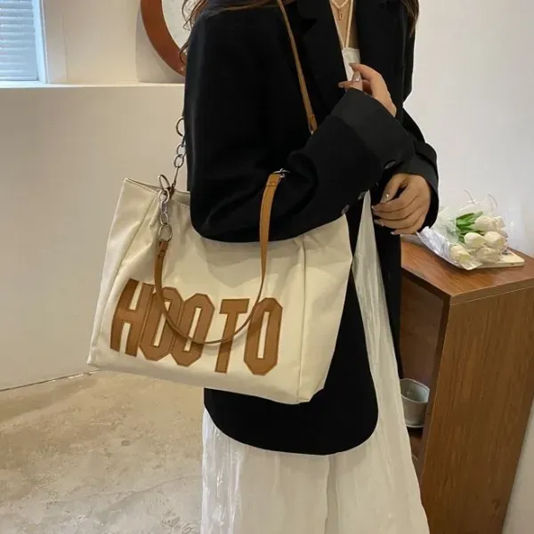 Modern Graphic Tote Bag with Chain Straps | Dorbe UAE