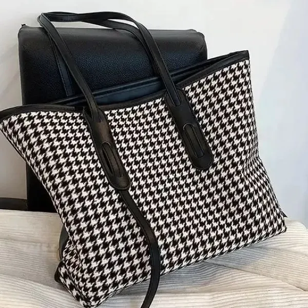 Thumbnail of Chic Houndstooth Women's Tote Bag | Dorbe UAE