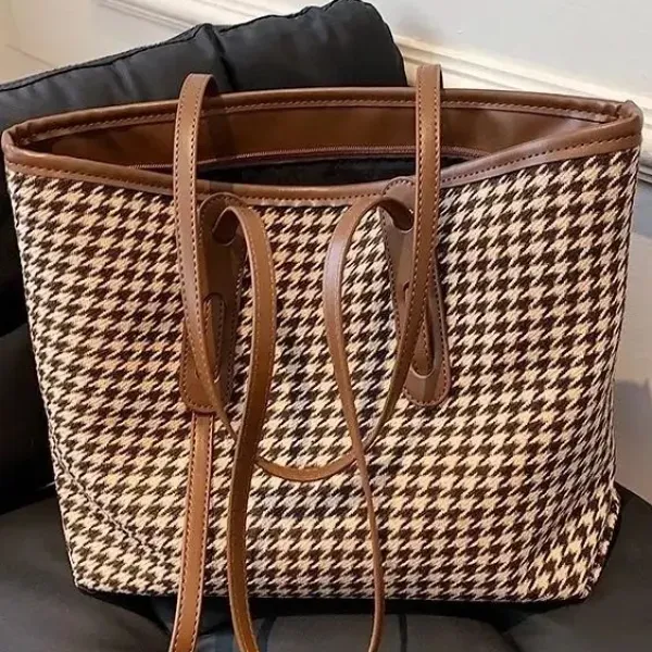 Thumbnail of Chic Houndstooth Women's Tote Bag | Dorbe UAE